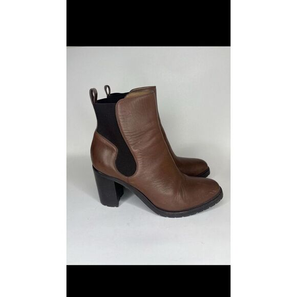Sartore Paris Brown Leather Ankle Chelsea Vibram Heel Booties Women’s 38EU/7M US - Picture 2 of 13
